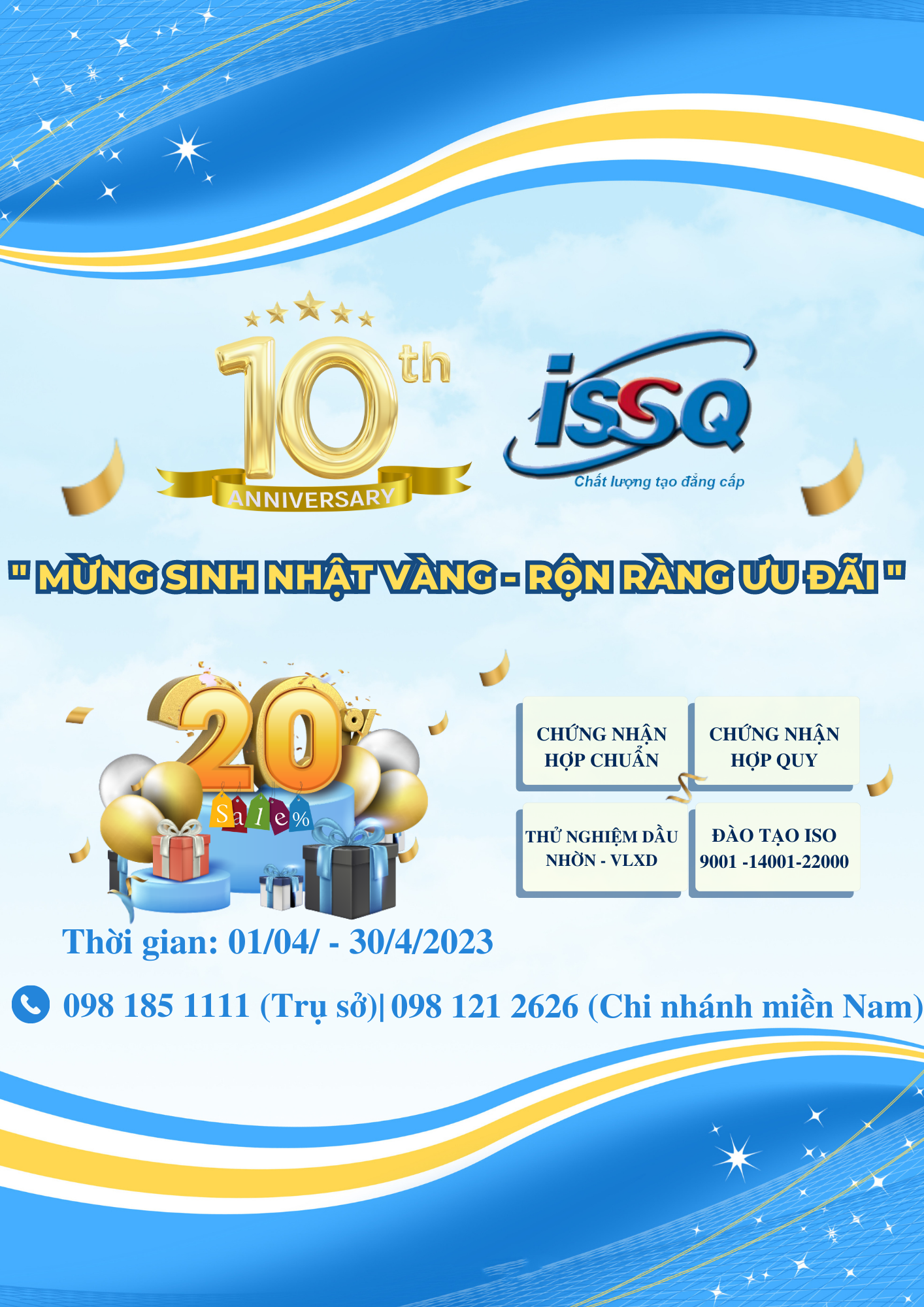 KỶ NIỆM 10 NĂM THÀNH LẬP VIỆN CHẤT LƯỢNG ISSQ