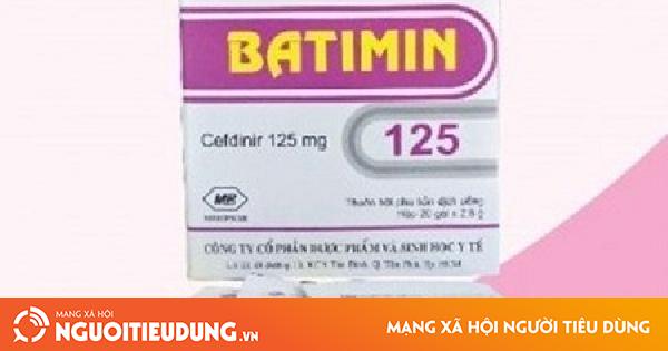 Inadequate quality, withdrawal of oral suspension mixed with Batimin 125